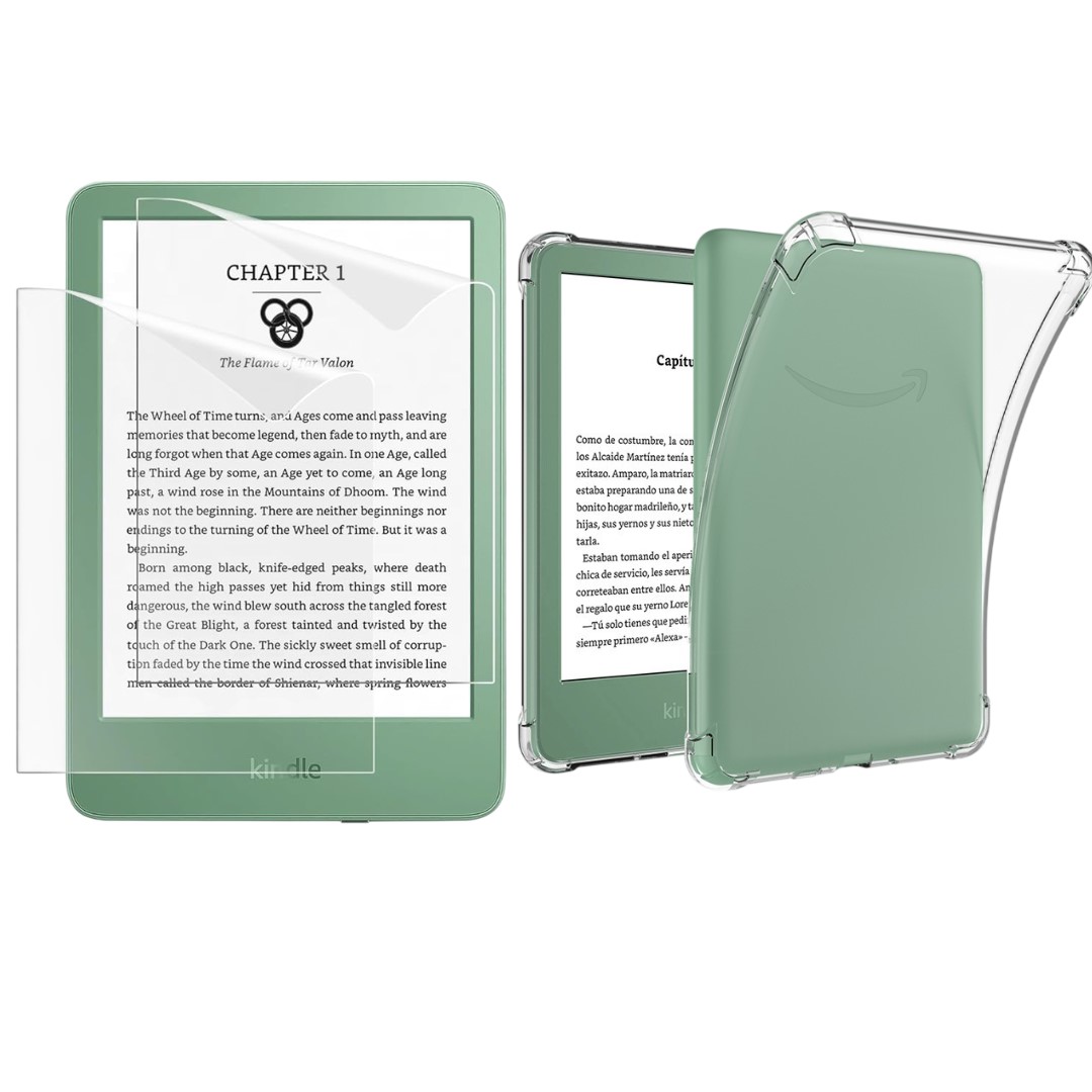 Kindle 11th Gen Clear Case and Screen Protector Bundle